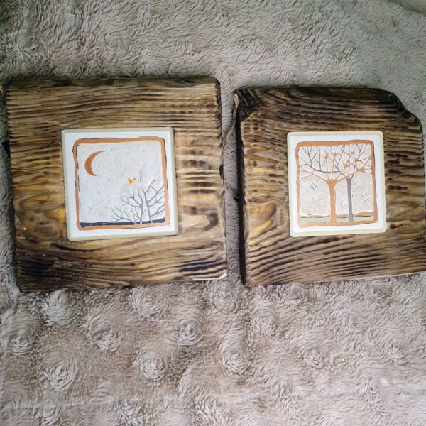 Obrazek 20x20 cm ze starą płytką vintage - obrazek 2