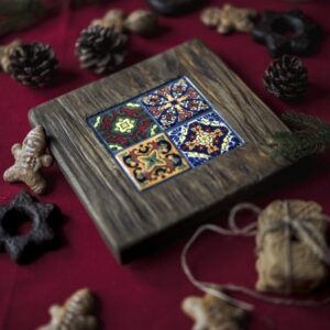 Deska Talavera 4 niebieskie płytki – Kolekcja Zima