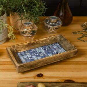 Miseczka z mikro mozaiką – niebieskie azulejos  15×27 cm