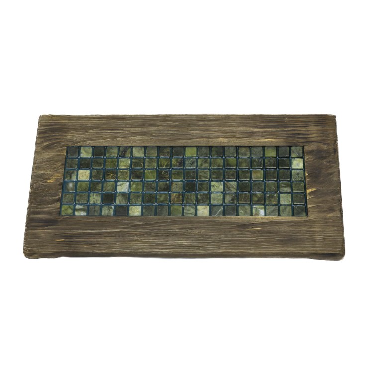 Deska do serwowania 20x40 cm z mikro mozaiką - zielone kamienie - obrazek 4