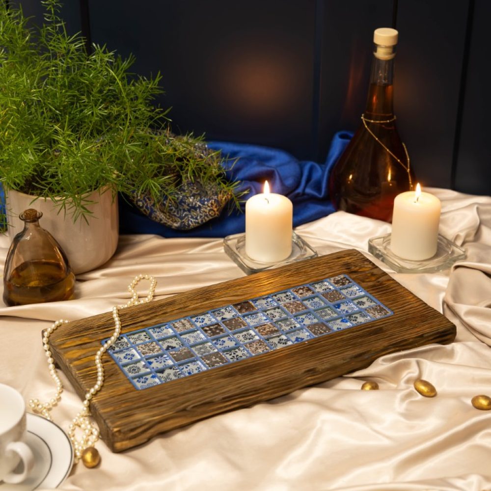 Deska do serwowania z mozaiką 3D niebieska (2)