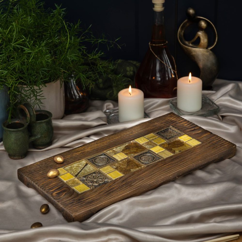 Deska do serwowania z mozaiką 3D złota (8)