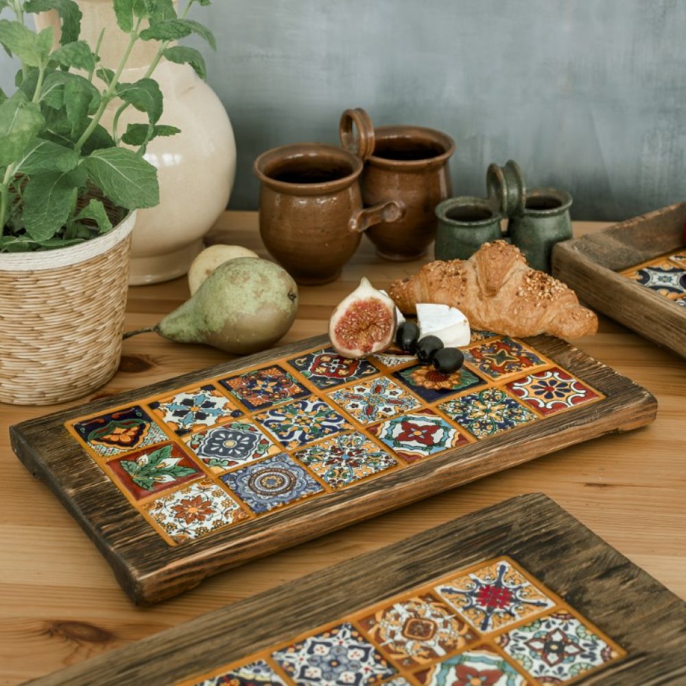 Deska z płytkami talavera żółta (21)